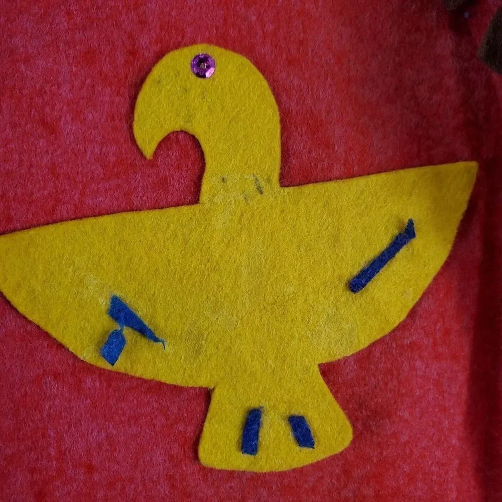 Vtg YMCA Y Indian Guides Vest Mens Large Red Pow Wow Felt Fabric Prairi Kee KC